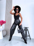 Faux leather pants "REALITY" T383 - BLACK
